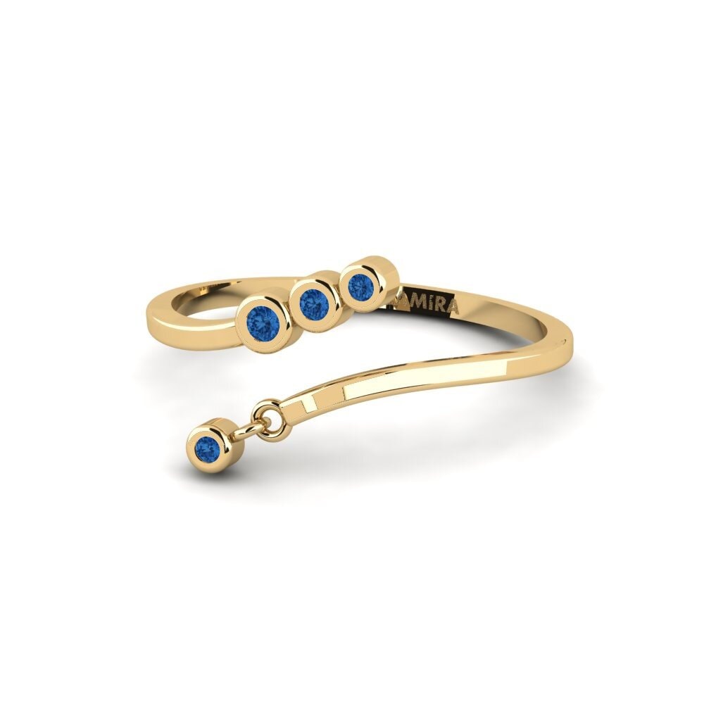 Circonita Azul Oscuro Anillo Pertev