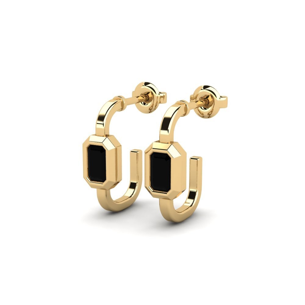 Onyx Noir Boucle d'oreille femme Threadline