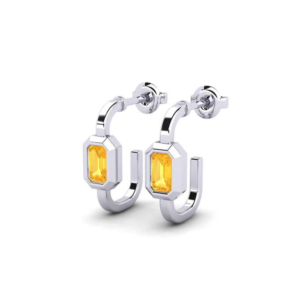 Oro Bianco 375 Citrino Orecchino da donna Threadline