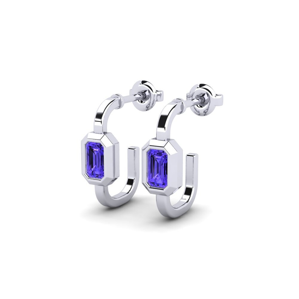 Oro Bianco 375 Tanzanite Orecchino da donna Threadline