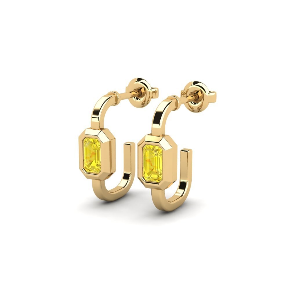 Zafiro amarillo Pendiente de mujer Threadline