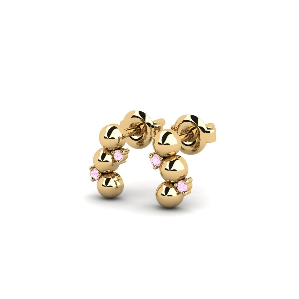 Safira Rosa Brincos Feminino Elyndra