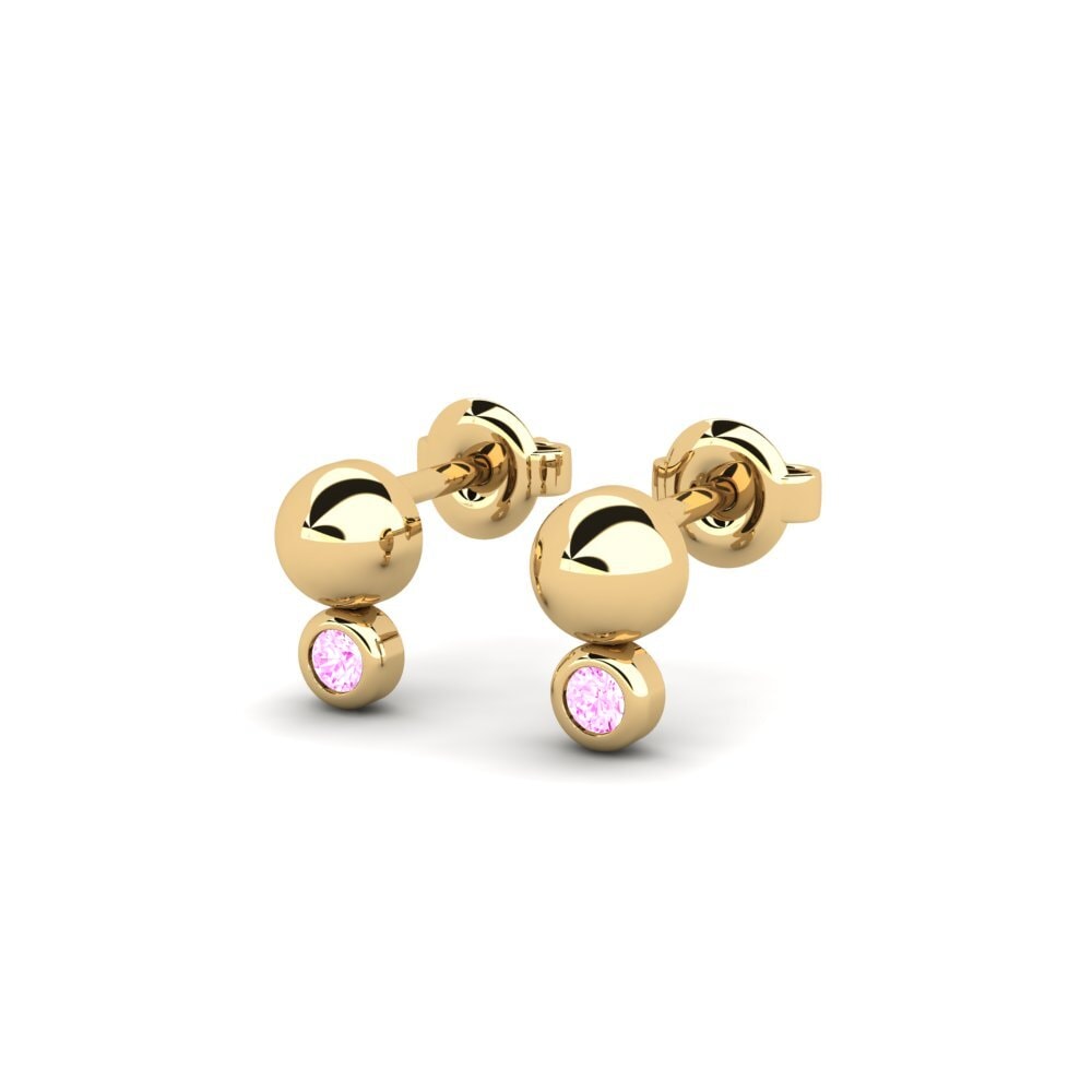 Safira Rosa Brincos Feminino Faelora