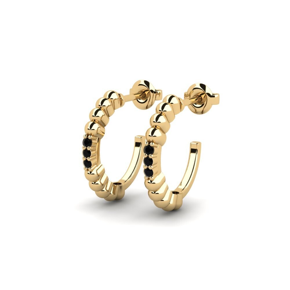 Onyx Noir Boucle d'oreille femme Myrrien