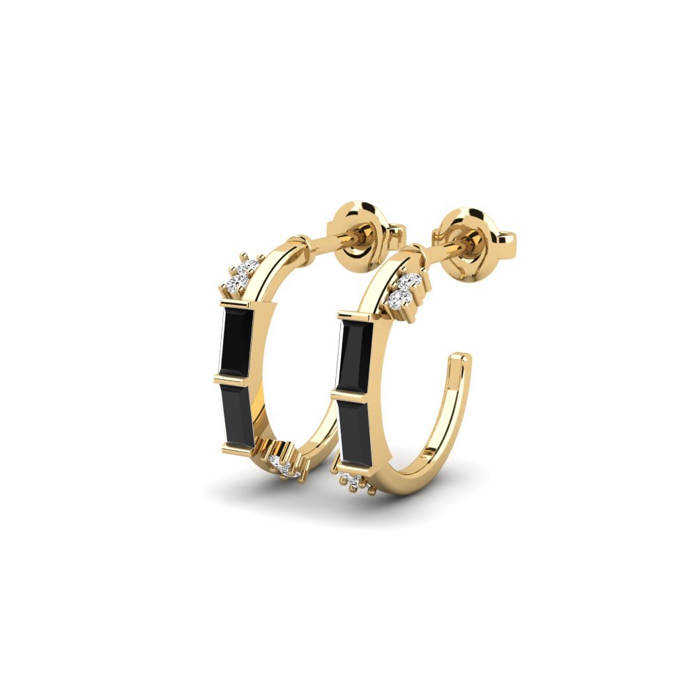 Onyx Noir Boucle d'oreille femme Sholpan