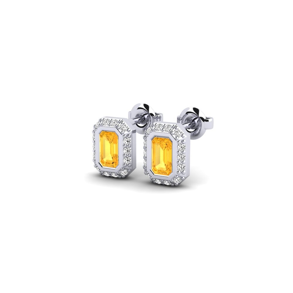 Oro Bianco 375 Citrino Orecchino da donna Veil