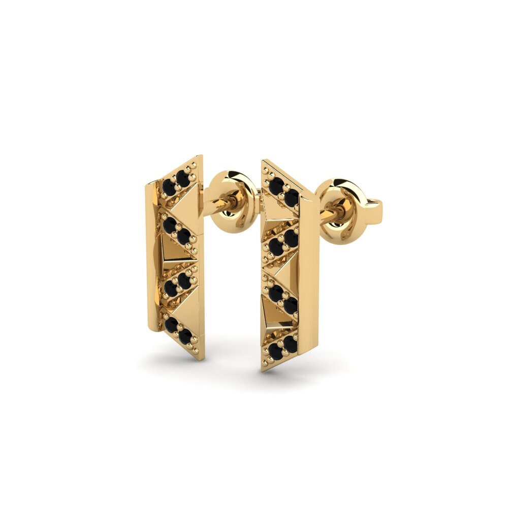 Onyx Noir Boucle d'oreille femme Bigili