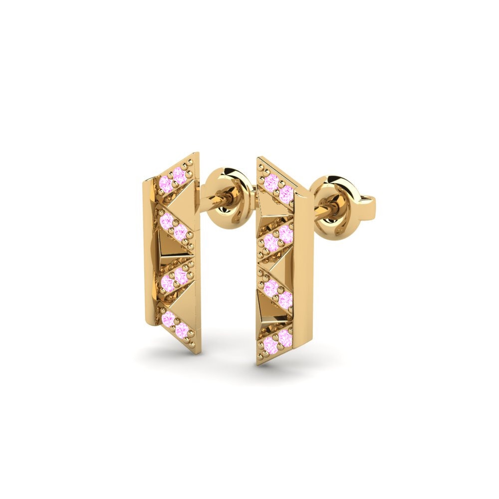 Safira Rosa Brincos Feminino Bigili