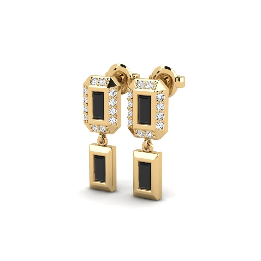 Onyx Noir Boucle d'oreille femme Dota