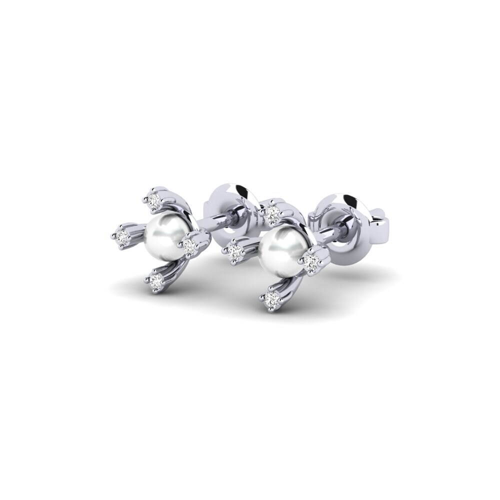 9ct White Gold Moissanite Women's Earring Marinomon