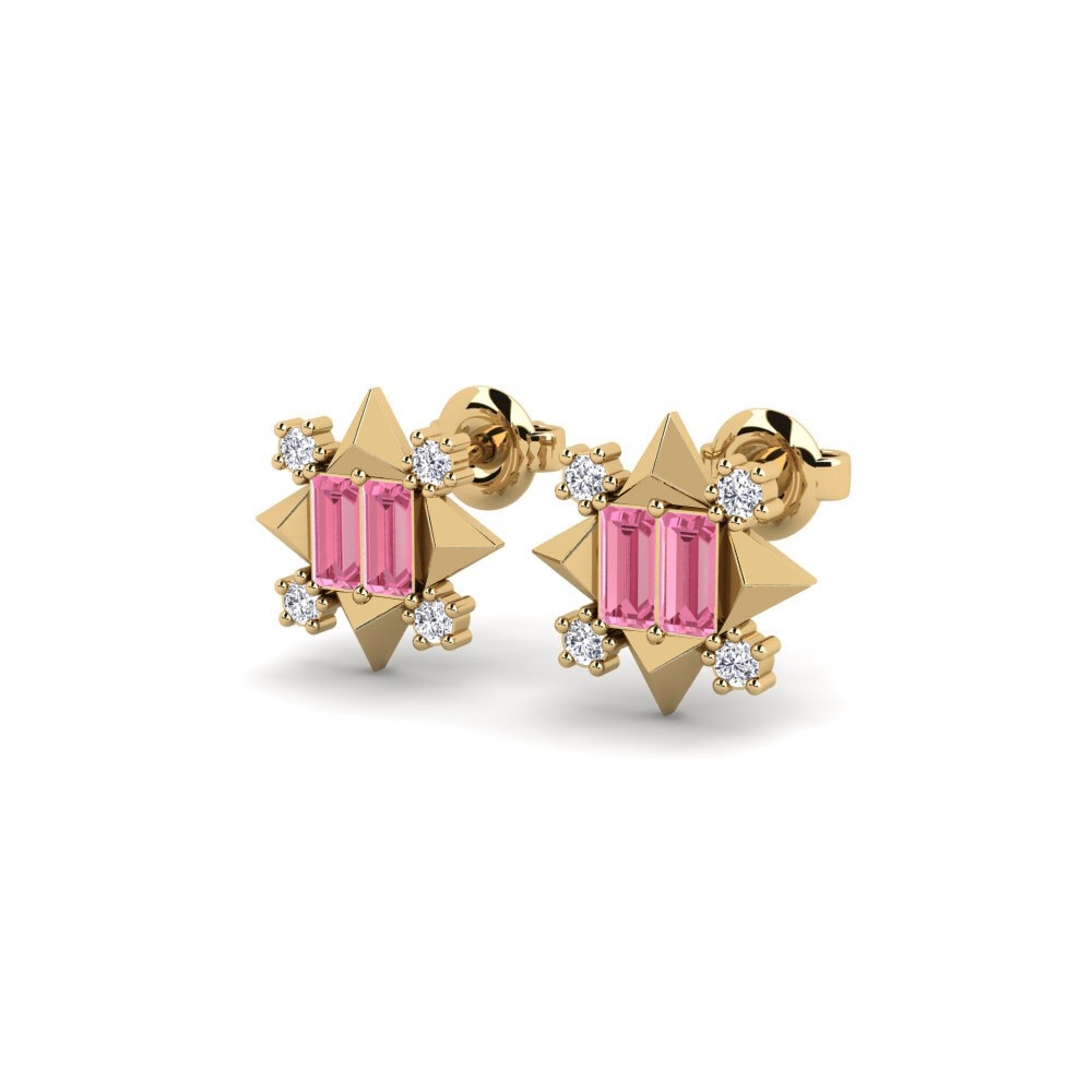 Safira Rosa Brincos Feminino Zeyp