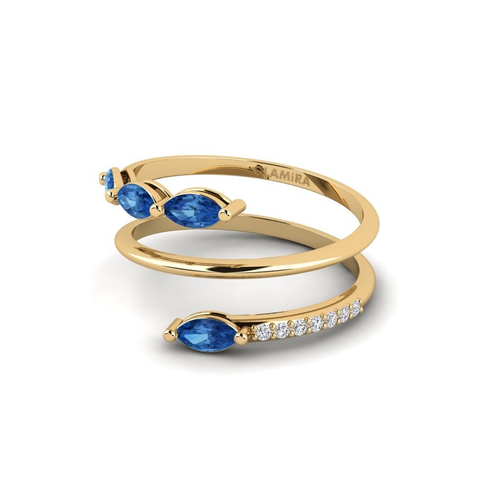 Circonita Azul Oscuro Anillo Akkas