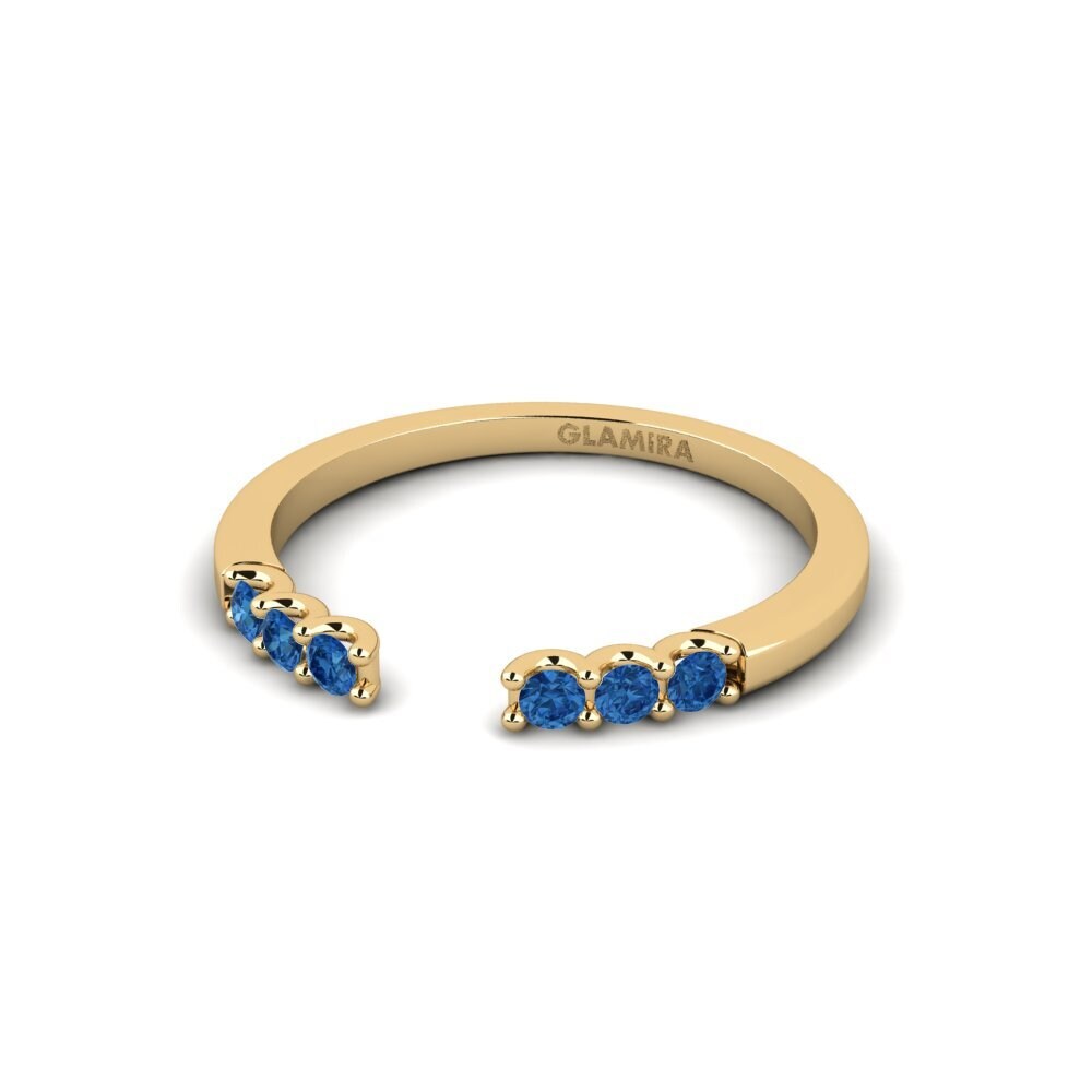 Circonita Azul Oscuro Anillo Asaka