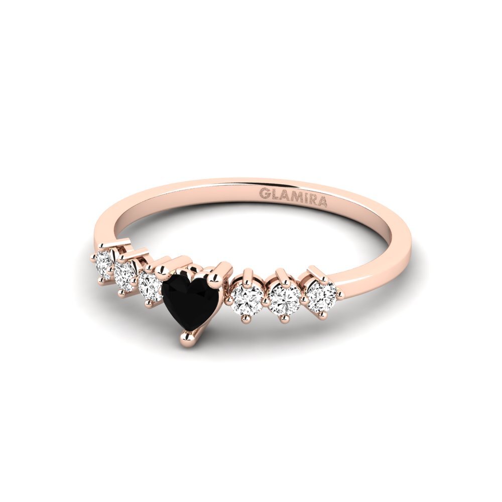 14ct Rose Gold Black Onyx Engagement Ring Circinus