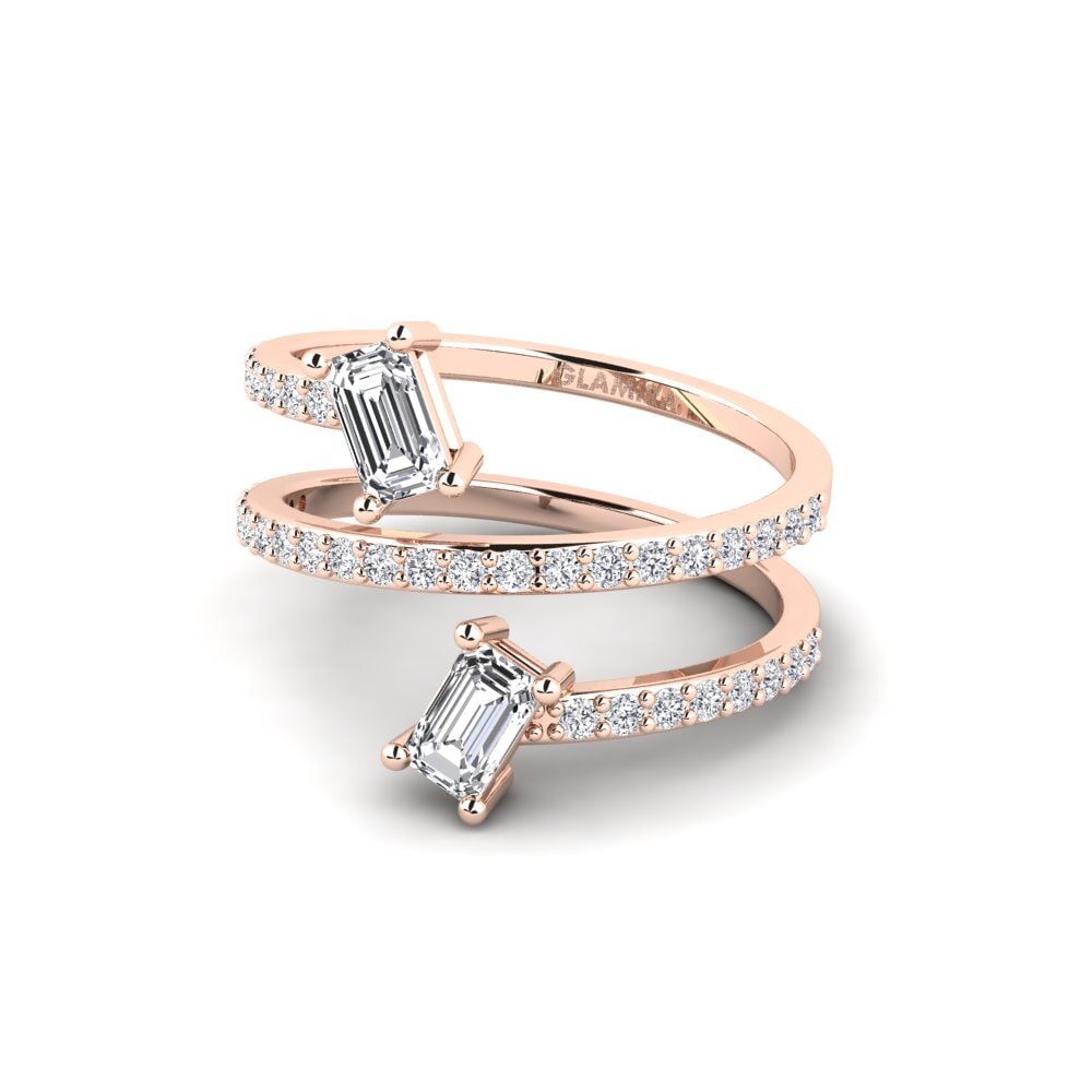 14K Rood Goud Smaragd Ringen Diorena