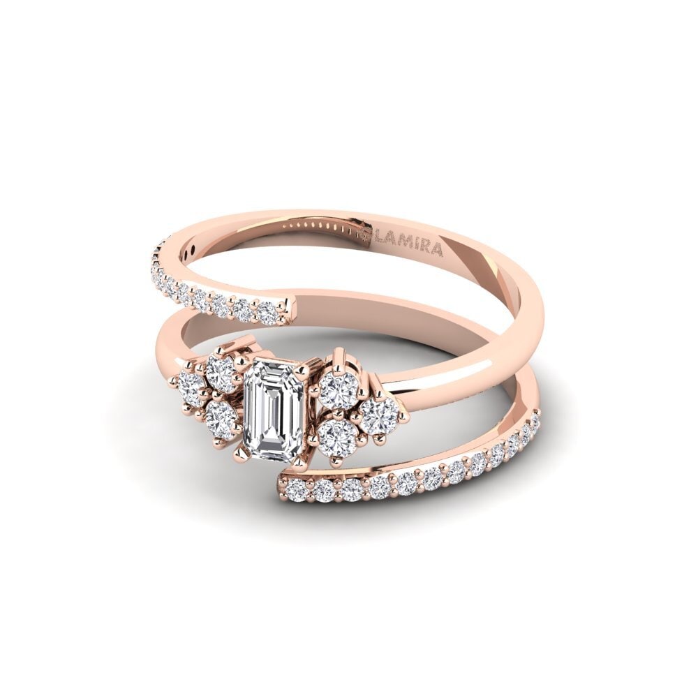 14K Rood Goud Smaragd Ringen Dorra