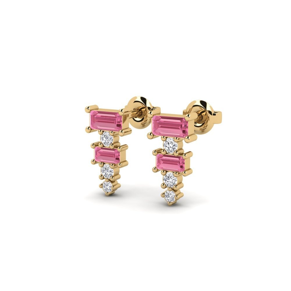 Safira Rosa Brincos Feminino Egindikol