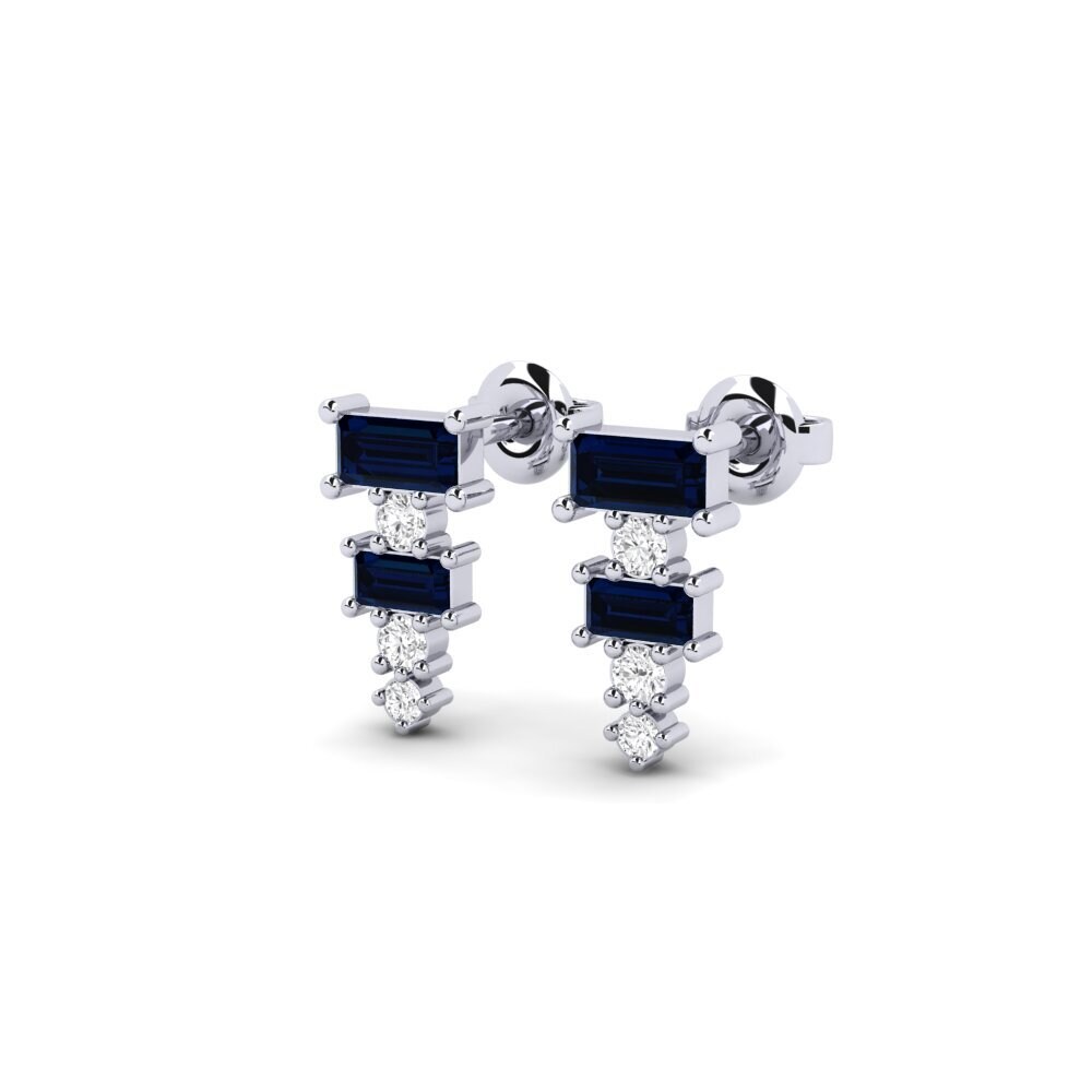9k White Gold Sapphire Women's Earring Egindikol