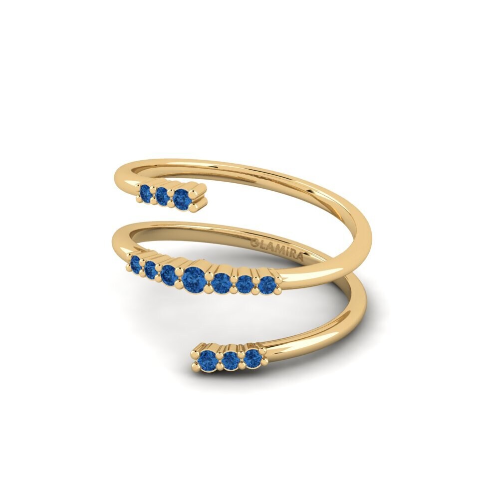 Circonita Azul Oscuro Anillo Etrek