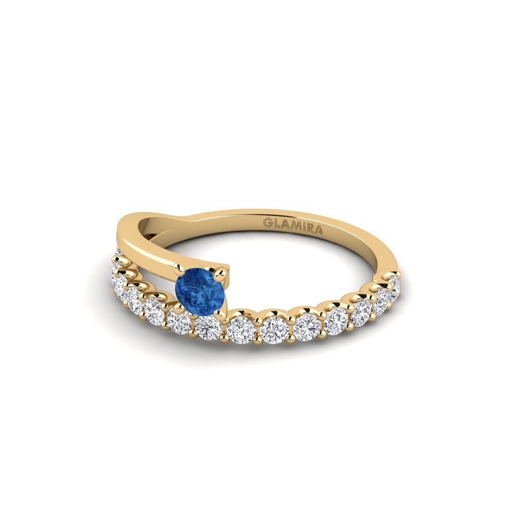 Circonita Azul Oscuro Anillo Fergana