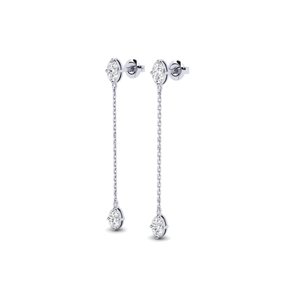 White Silver Diamond Women's Earring Harpe