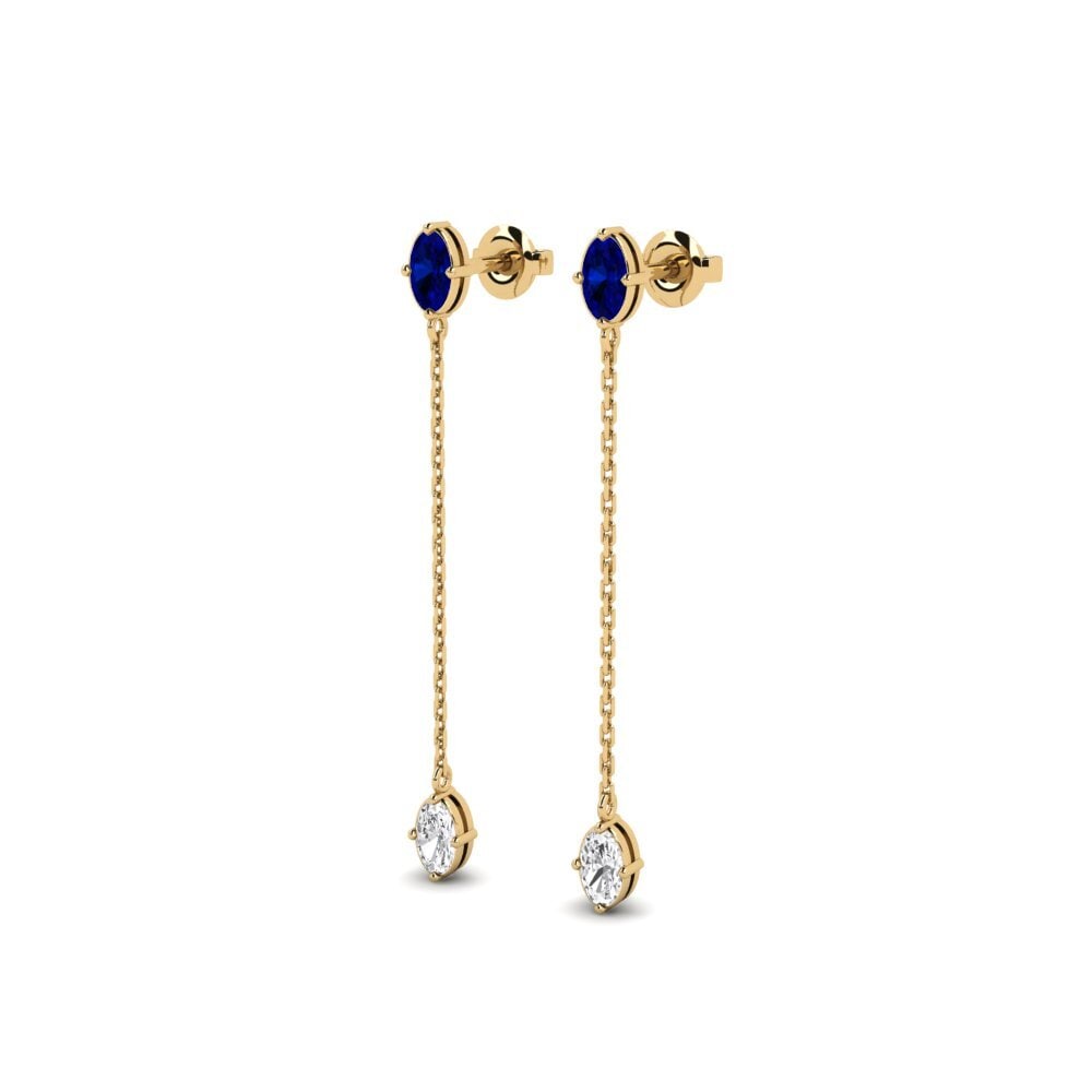 Saphir Damen ohrring Harpe
