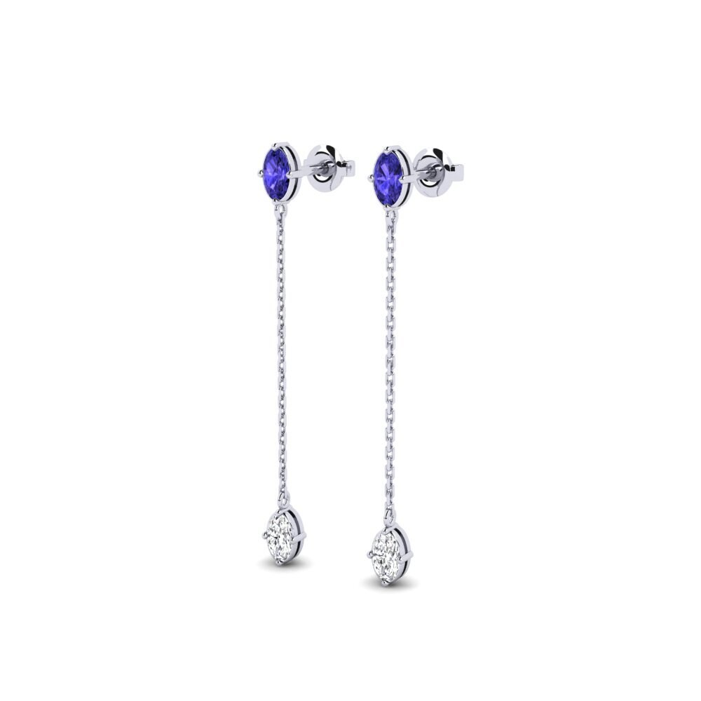 Oro Bianco 375 Tanzanite Orecchino da donna Harpe