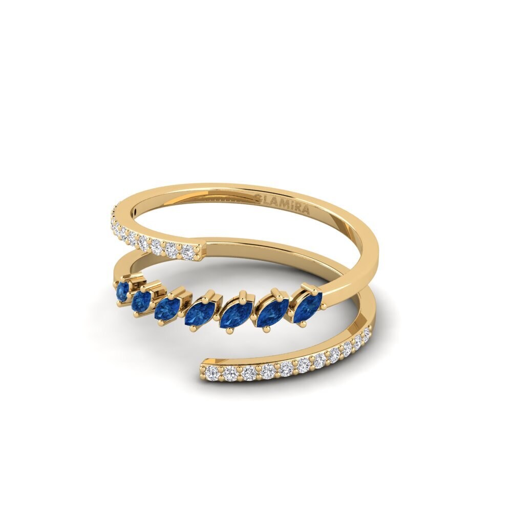 Circonita Azul Oscuro Anillo Holhol