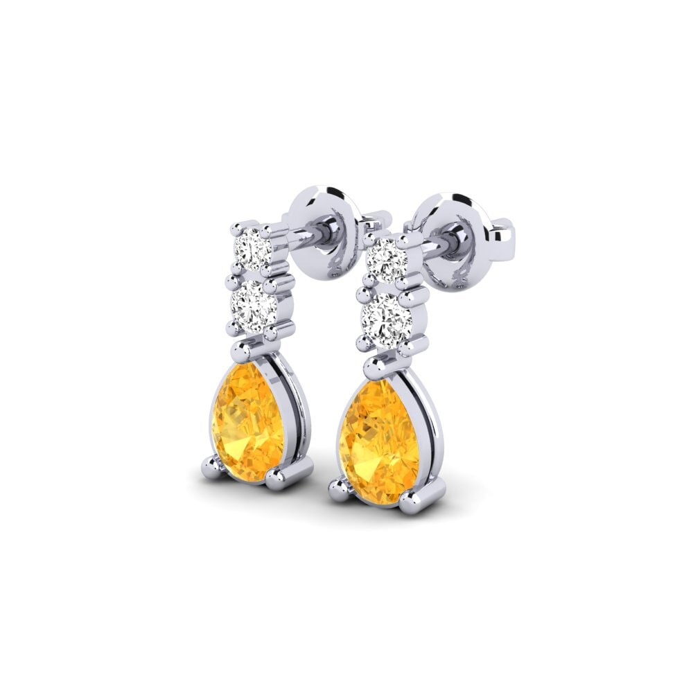 Oro Bianco 375 Citrino Orecchino da donna Kargaly