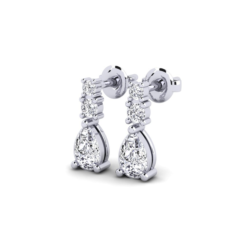 White Silver Diamond Women's Earring Kargaly