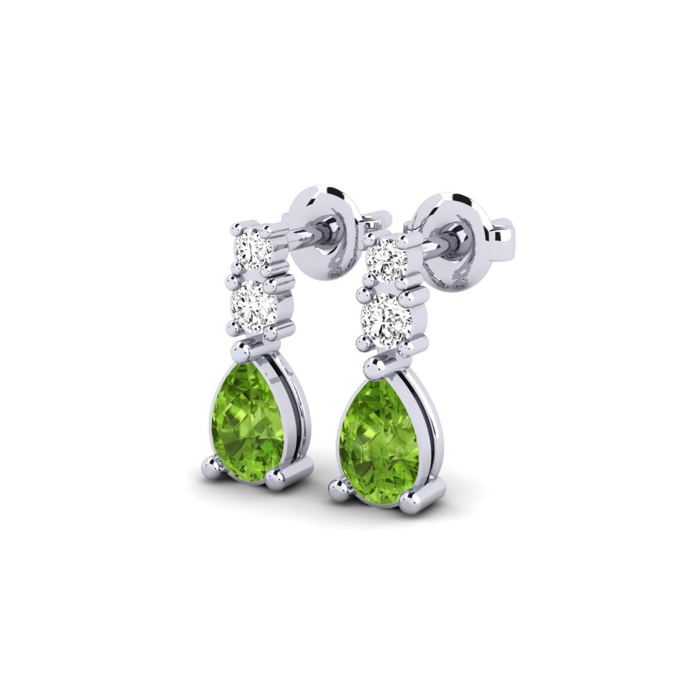 18k White Gold Peridot Women's Earring Kargaly