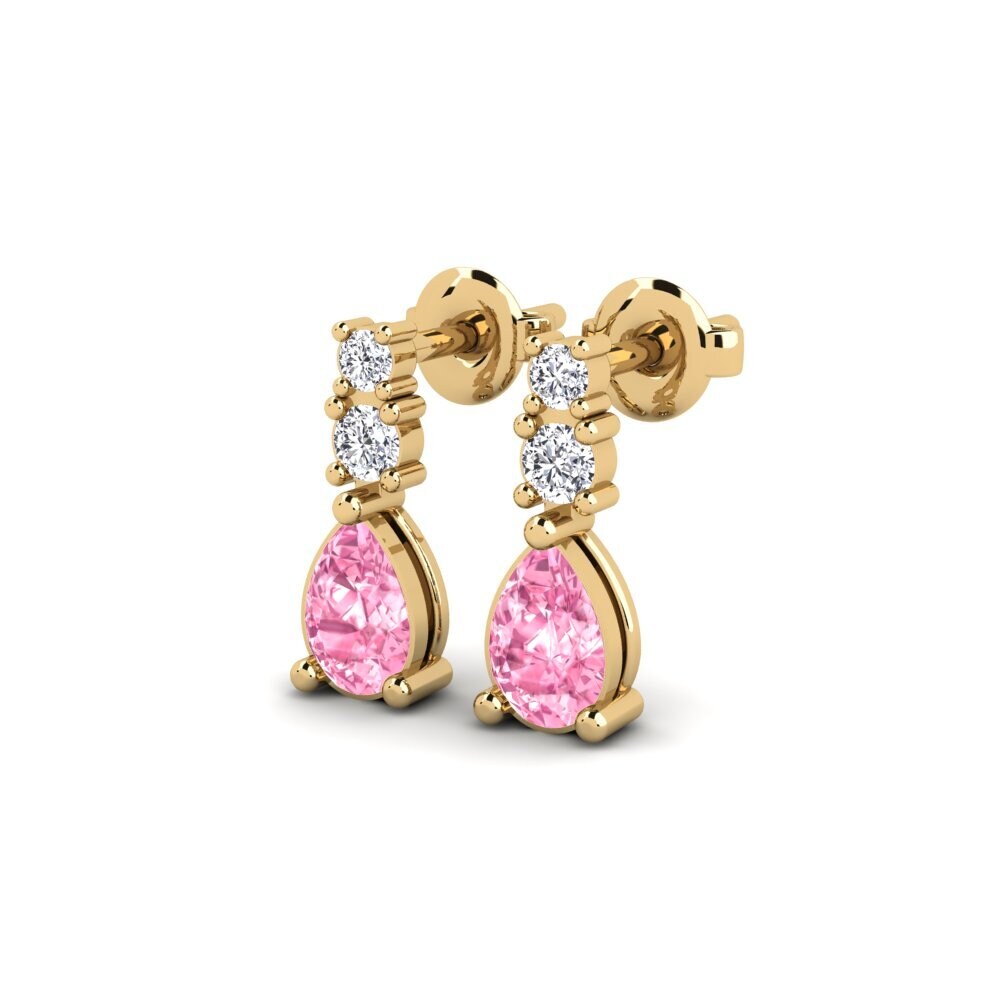 Safira Rosa Brincos Feminino Kargaly
