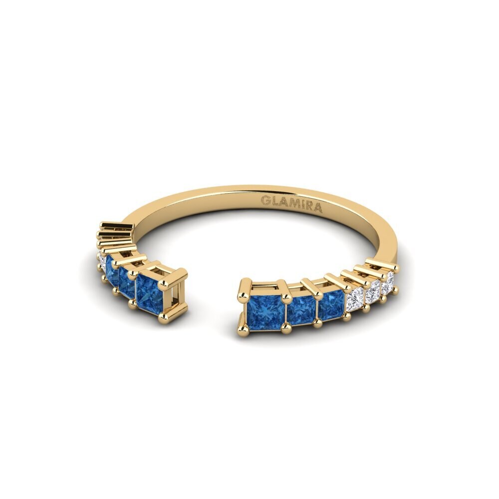 Circonita Azul Oscuro Anillo Kochkor