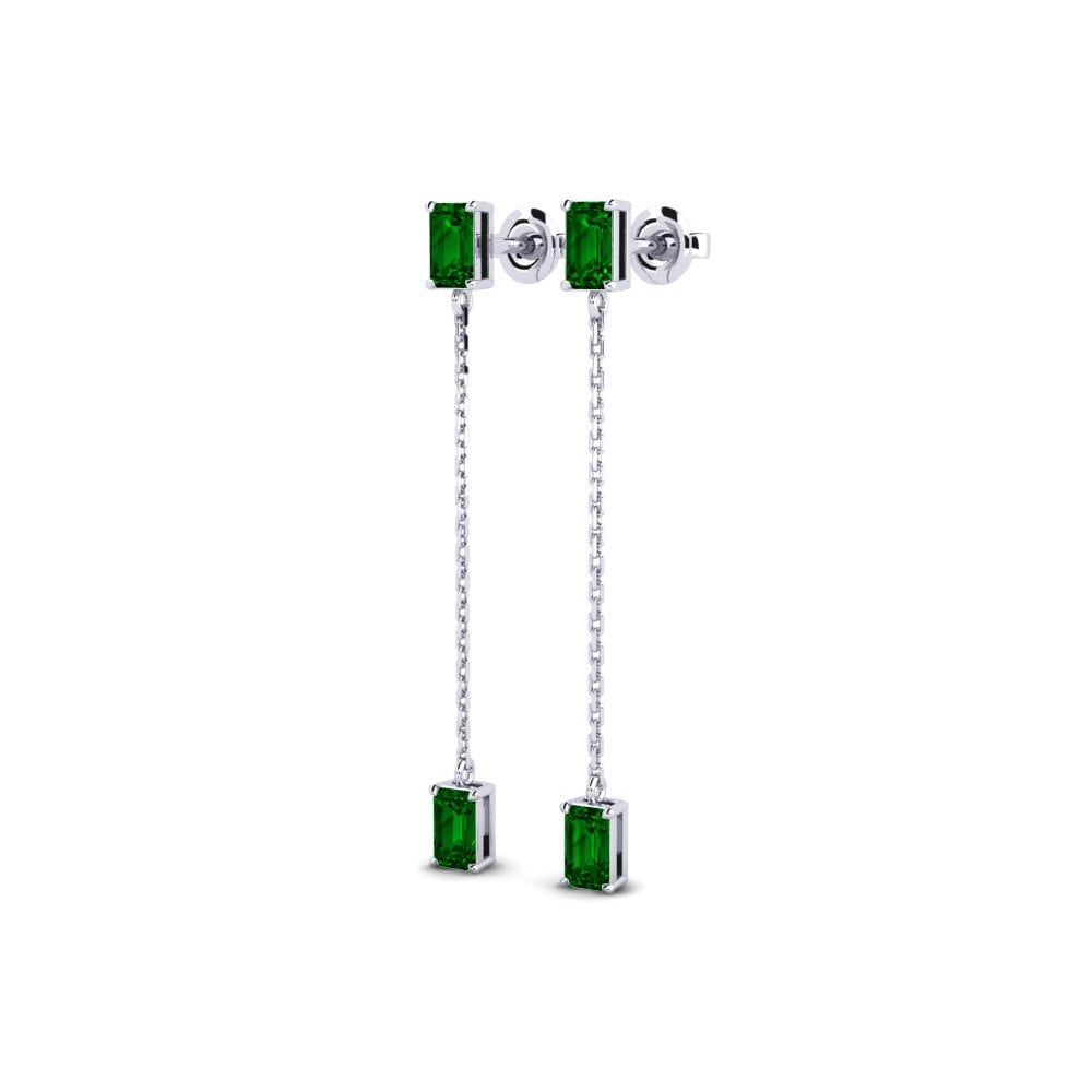 950 Palladium Green Zirconia Women's Earring Melista