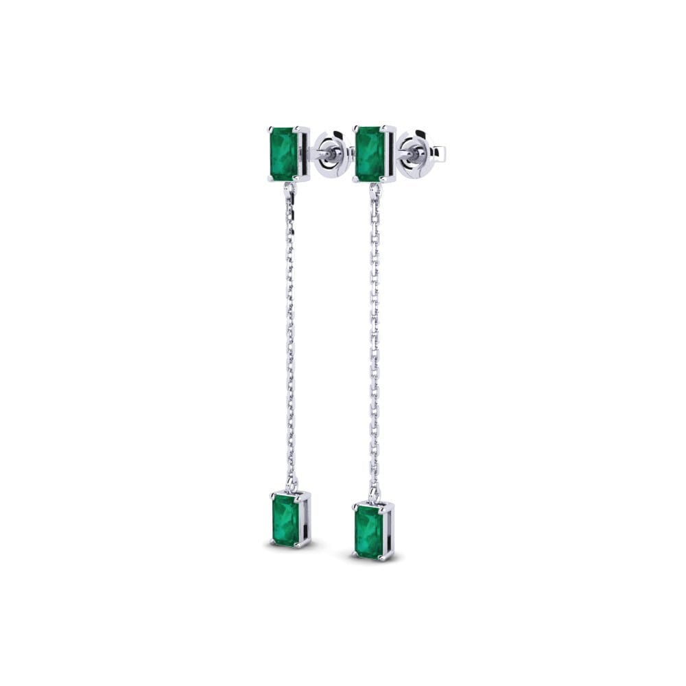 950 Palladium Emerald Women's Earring Melista