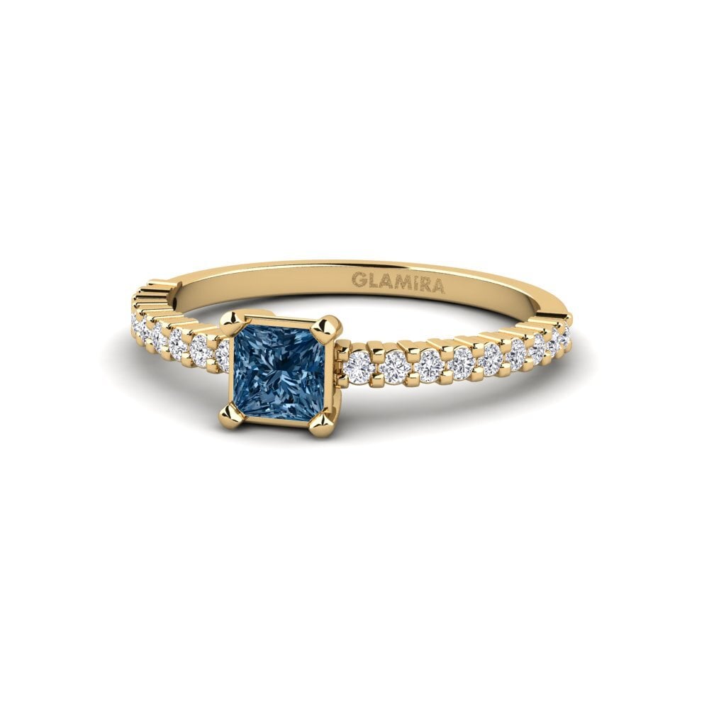 Princess Blue Diamond Engagement Ring Millahue