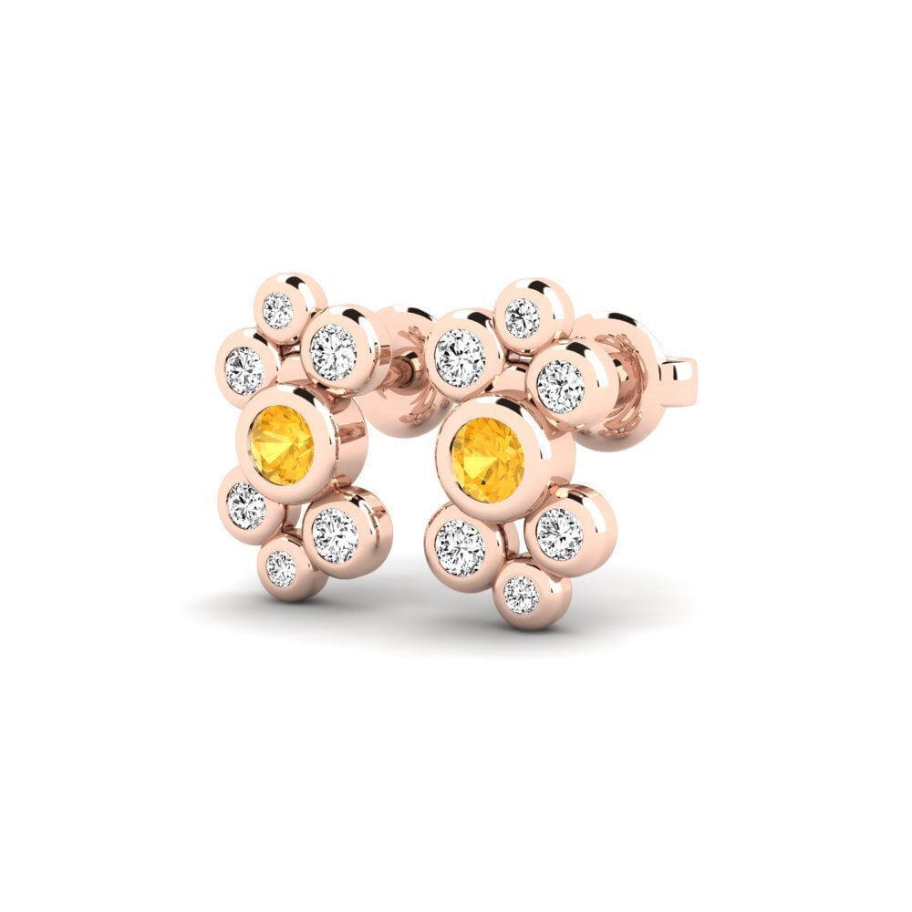 18k Oro Rosa Citrino Pendiente de mujer Moliere