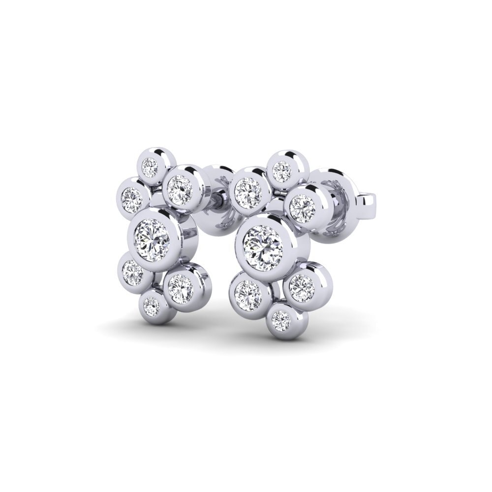 White Silver Diamond Women's Earring Moliere