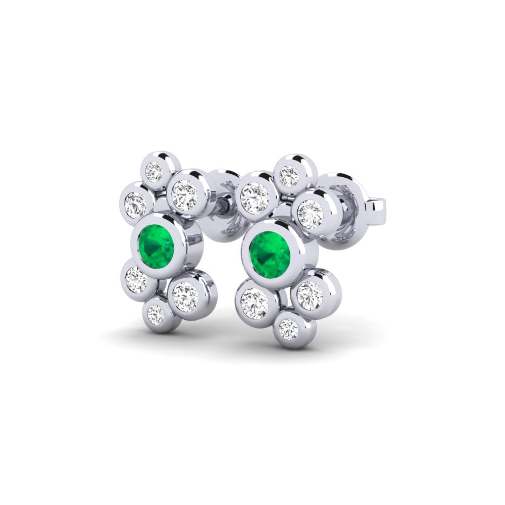 950 Palladium Emerald Women's Earring Moliere