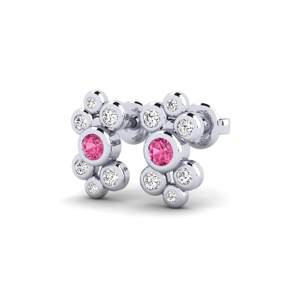 9k White Gold Pink Tourmaline Women's Earring Moliere