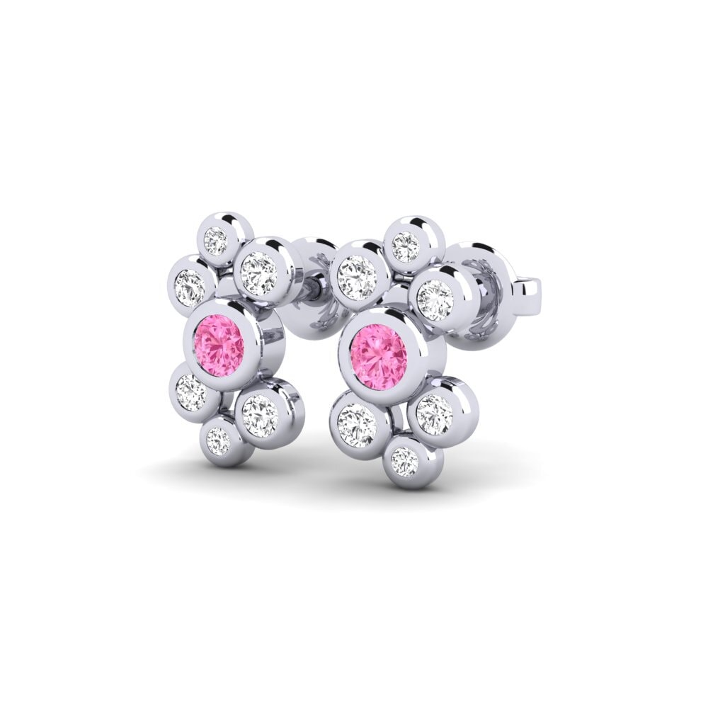 18k White Gold Pink Sapphire Women's Earring Moliere