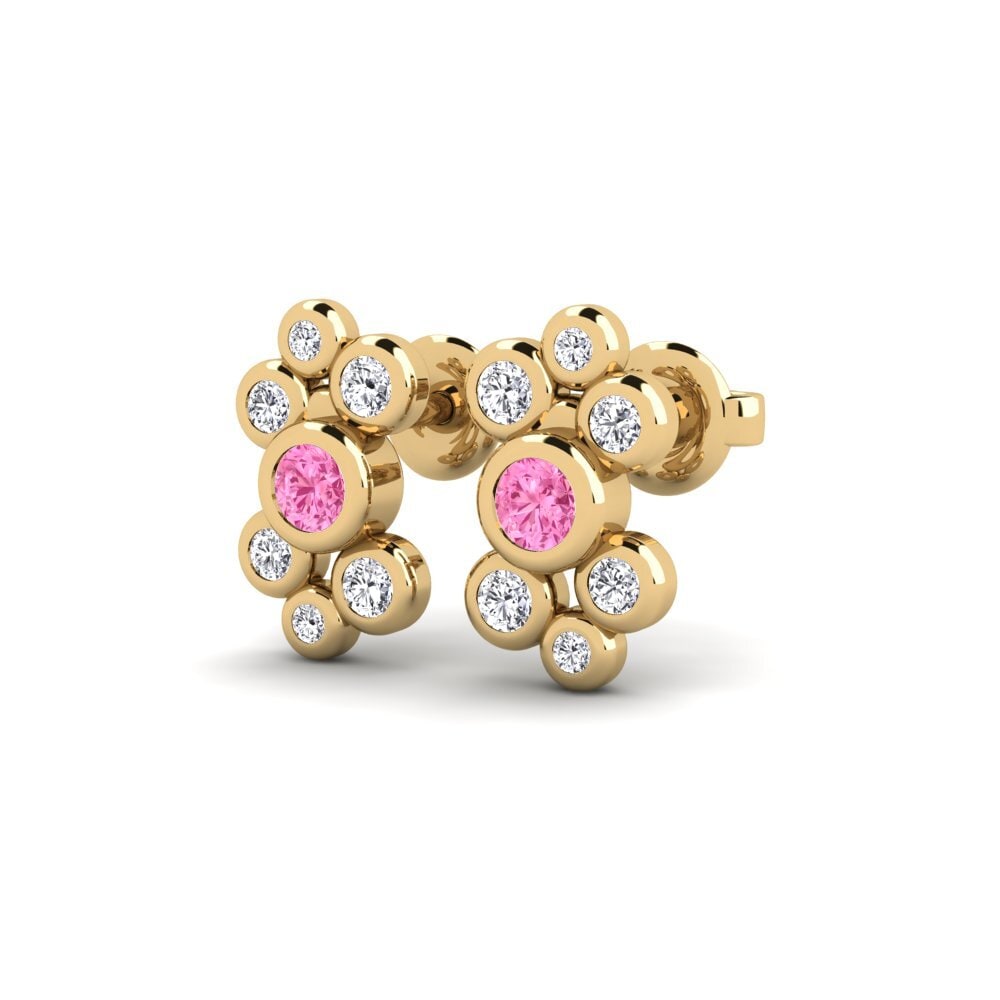 Safira Rosa Brincos Feminino Moliere