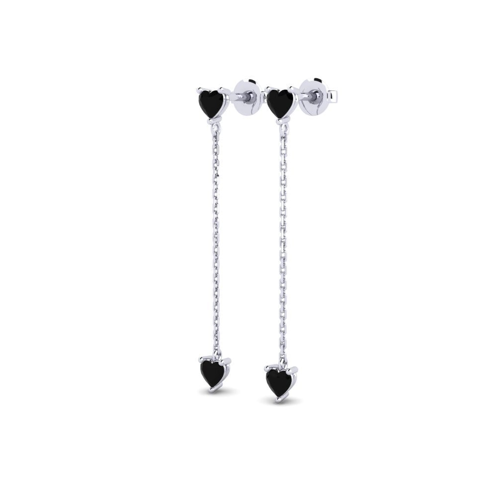 White Silver Black Diamond Women's Earring Mugalzhar