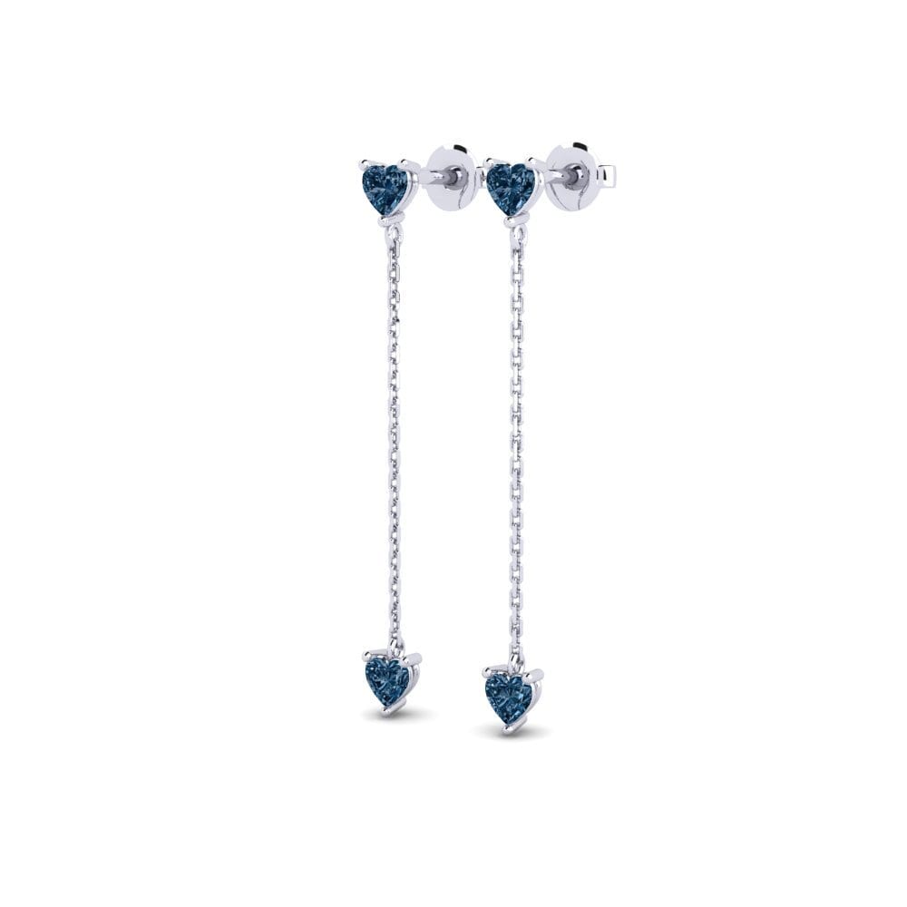 White Silver Blue Diamond Women's Earring Mugalzhar