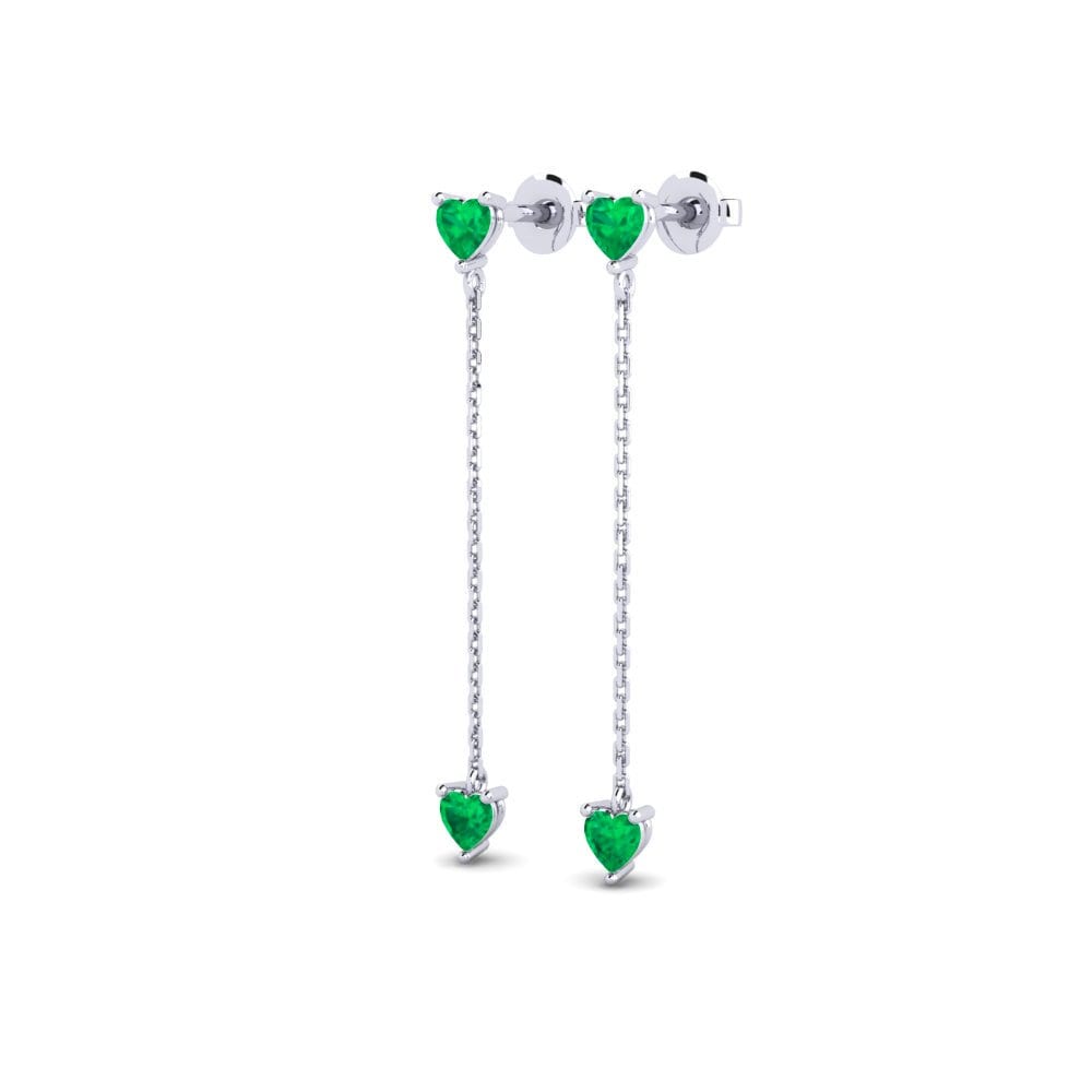 950 Palladium Emerald Women's Earring Mugalzhar