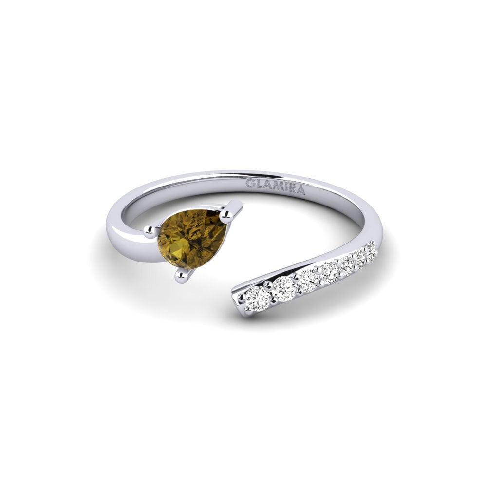 950 Platinum Brown Zircon Ring Nookat