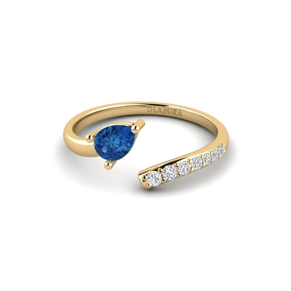 Circonita Azul Oscuro Anillo Nookat