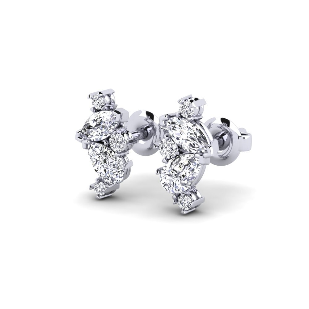White Silver Diamond Women's Earring Racine