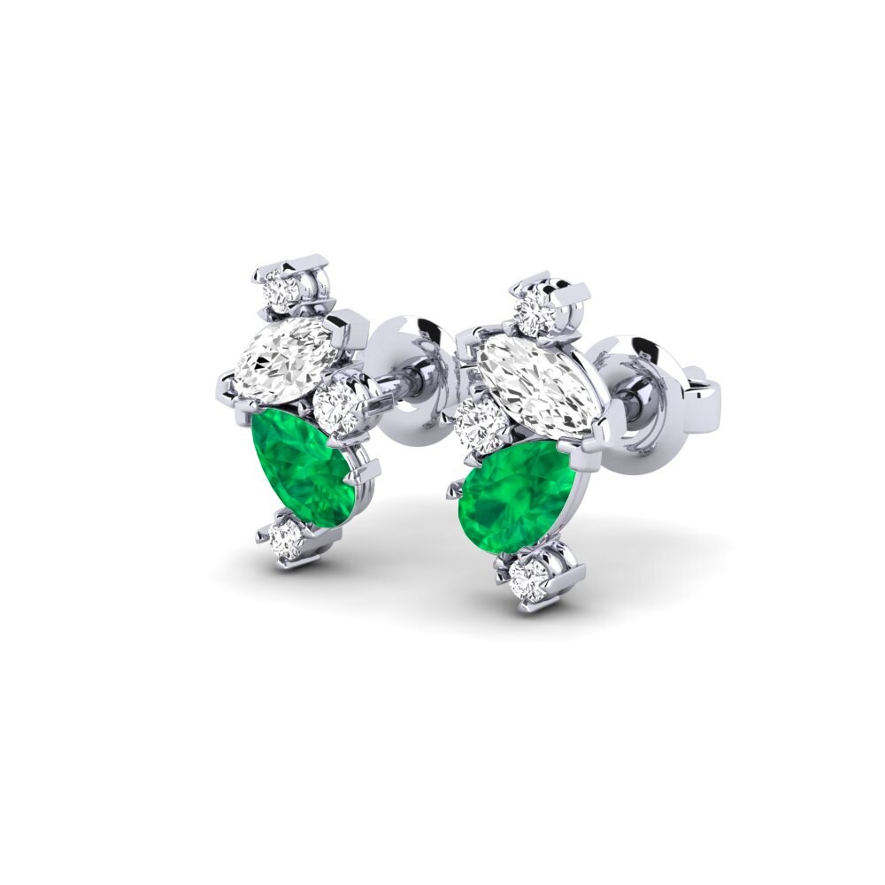950 Palladium Emerald Women's Earring Racine