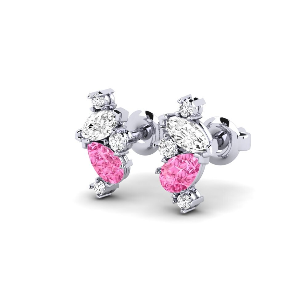 18k White Gold Pink Sapphire Women's Earring Racine